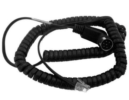 PP1310 pin pad adapter RJ-11 to T3XX CIRDIN5P (6pin Circular Din connector) Coiled Black (6') (CBL-810387-001)