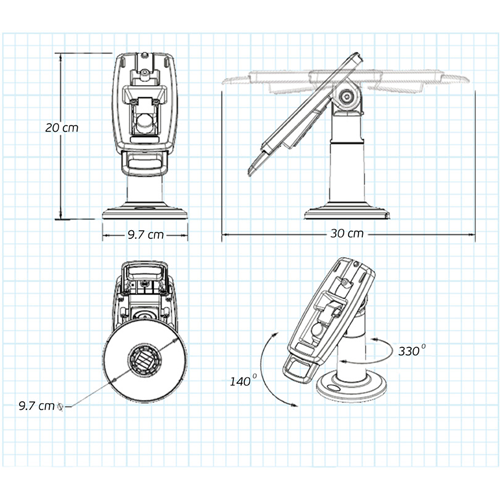 FlexiPole SafeBase Complete for Verifone VX 805 VX 820 (VX8XXSTAND8)