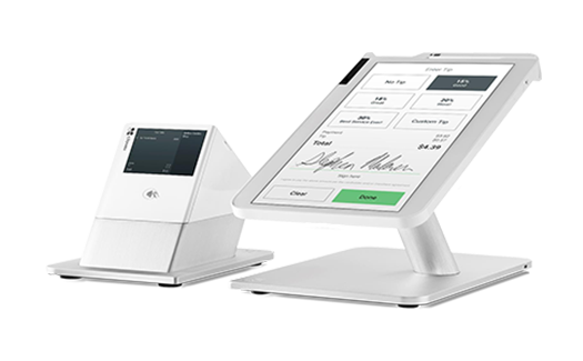 Clover Station with Printer Bundle with new technology. Easy to take with you and easy to hand to customers- they can dip, swipe, tap, enter a pin and sign, whether in line, in the aisle, or at the table. And its built-in receipt printer and scanner ensures Clover Flex delivers the ultimate in flexibility